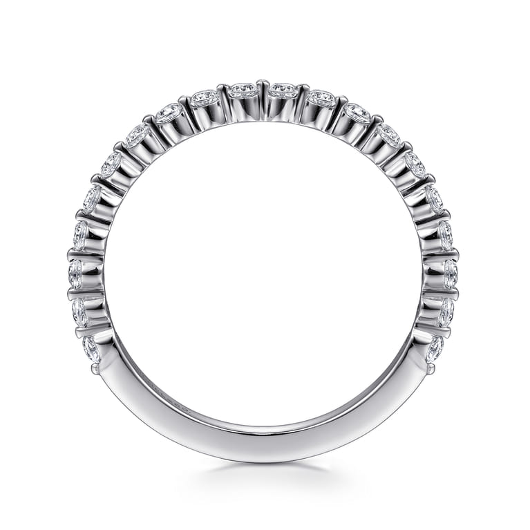 Straight Wedding Ring in 14k White Gold with Round Natural Diamond at Gabriel & Co. - Shot 2