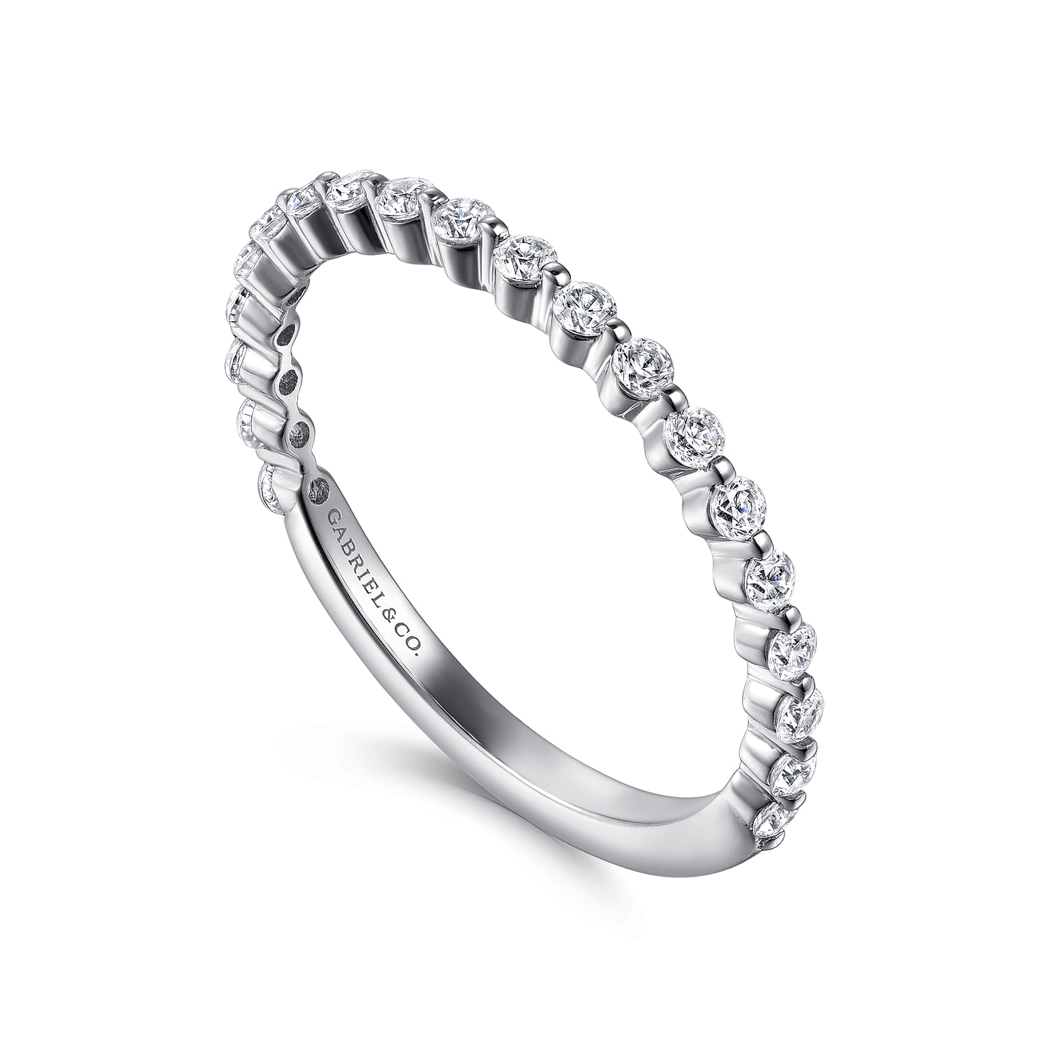 Devinne - 14K White Gold Single Prong Diamond Anniversary Band