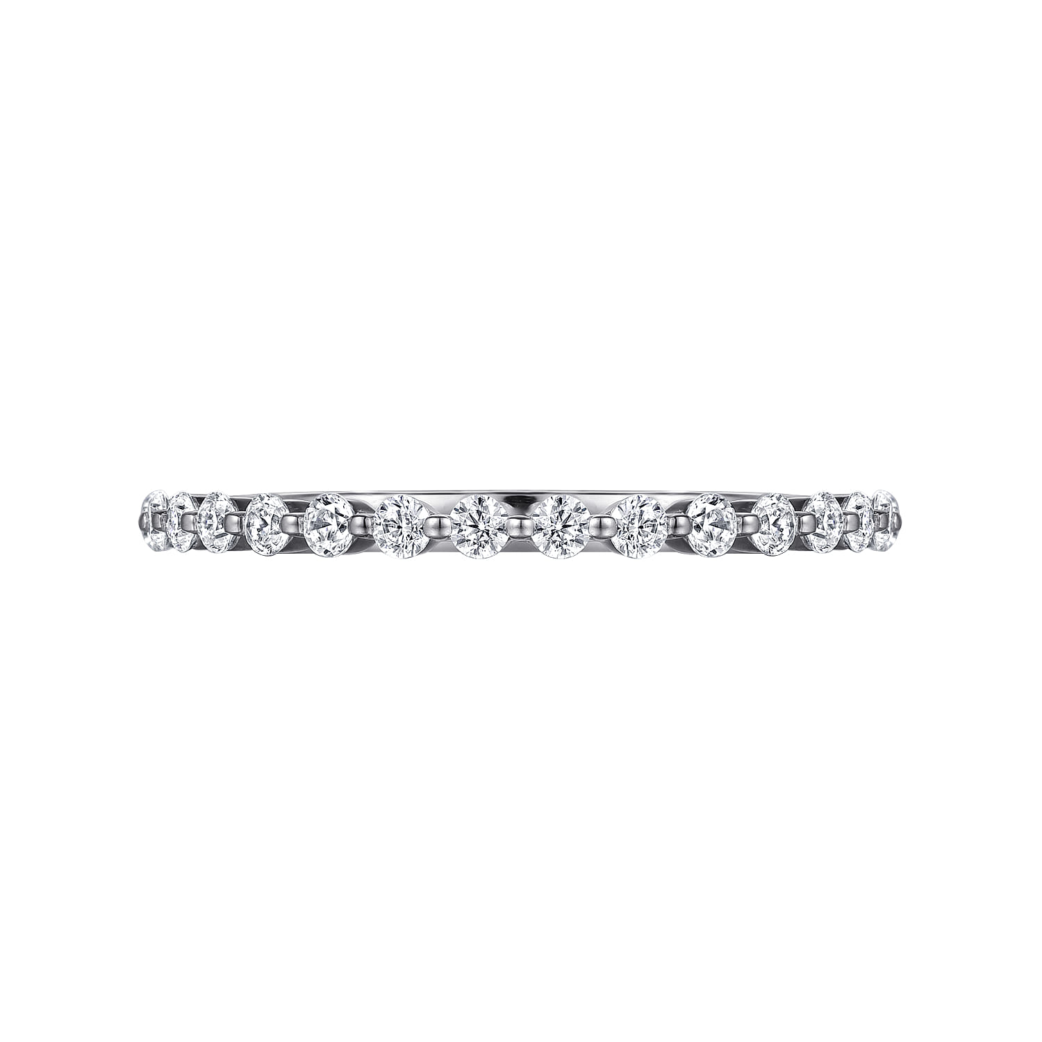 Devinne - 14K White Gold Single Prong Diamond Anniversary Band