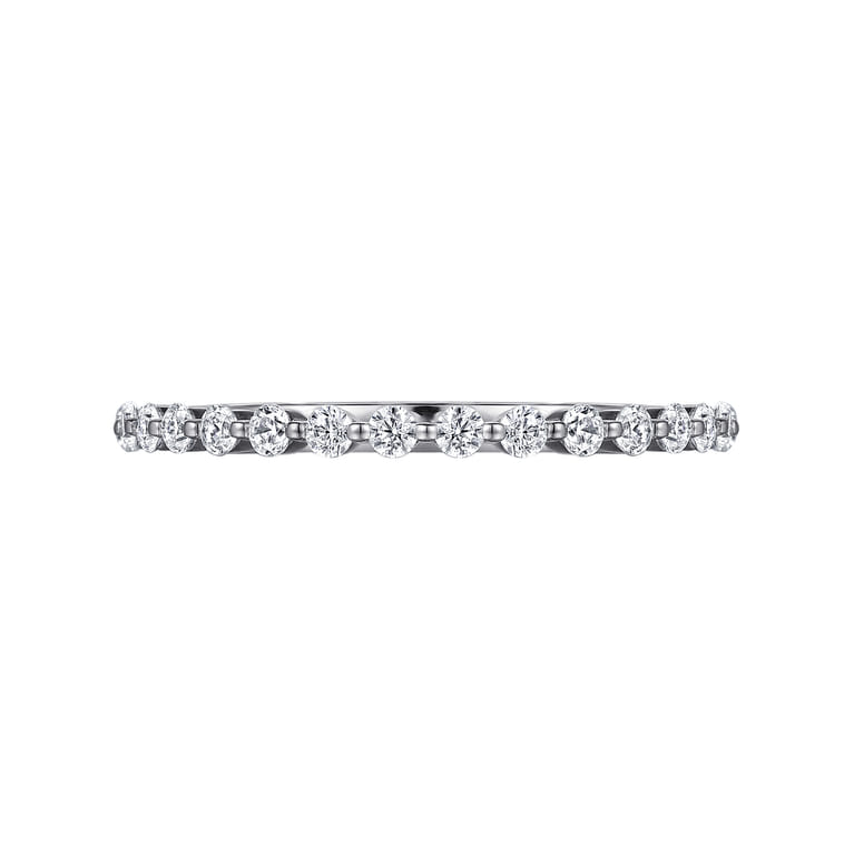 Straight Wedding Ring in 14k White Gold with Round Natural Diamond at Gabriel & Co. - Shot 6