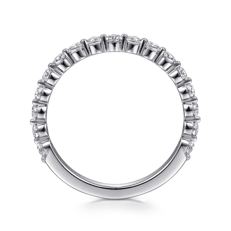 Straight Wedding Ring in 14k White Gold with Round Natural Diamond at Gabriel & Co. - Shot 2