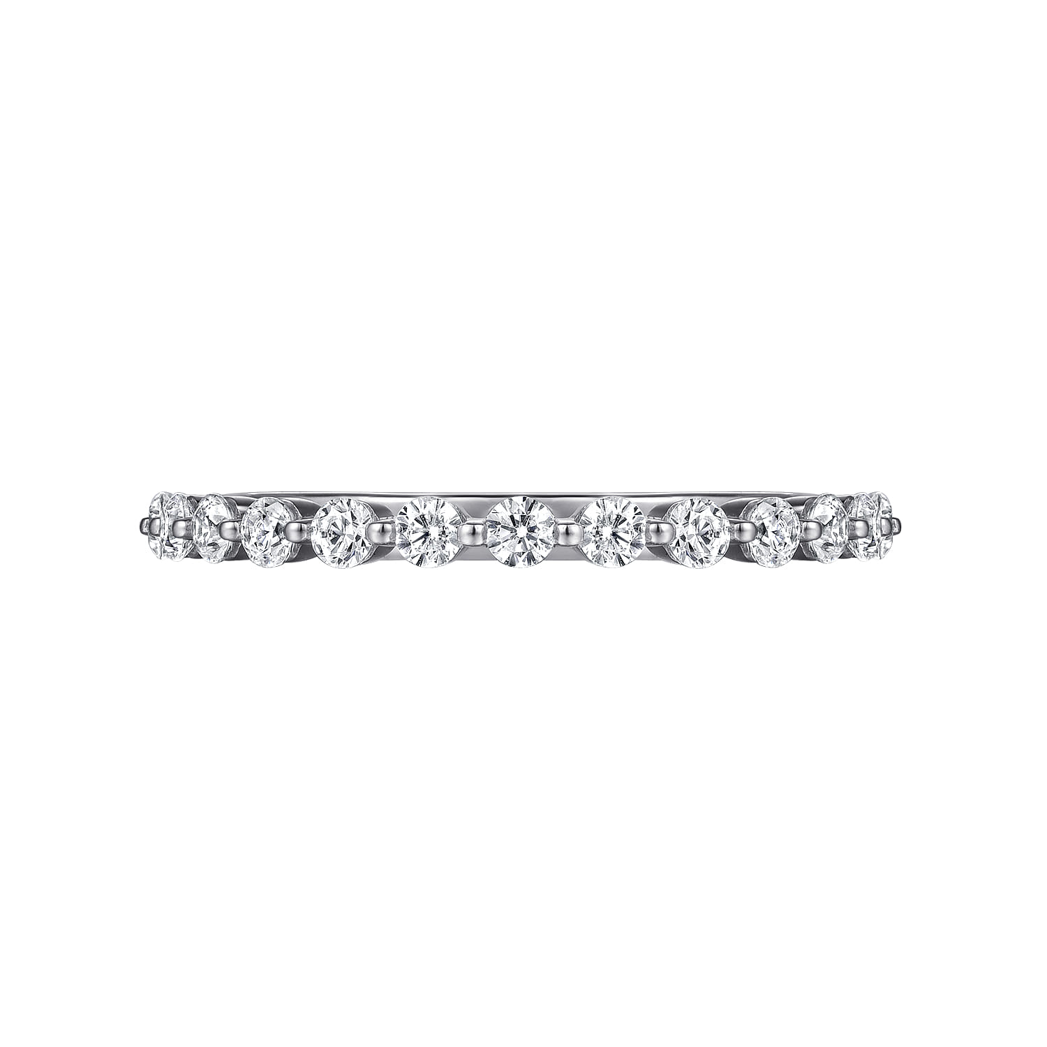 Straight Wedding Ring in 14k White Gold with Round Natural Diamond at Gabriel & Co. - Shot 5