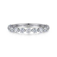 Devinne - 14K White Gold Single Prong Diamond Anniversary Band