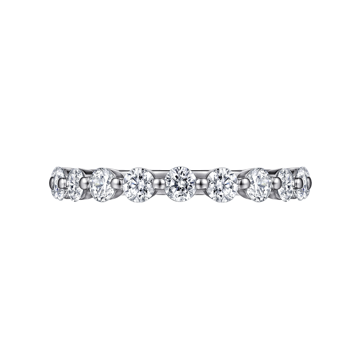 Straight Wedding Ring in 14k White Gold with Round Natural Diamond at Gabriel & Co. - Shot 6
