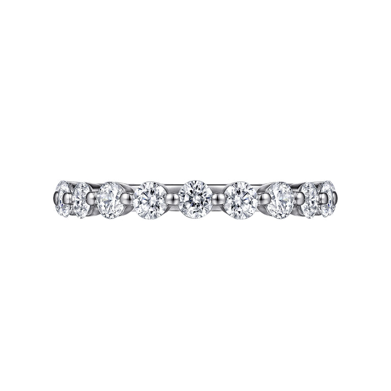 Straight Wedding Ring in 14k White Gold with Round Natural Diamond at Gabriel & Co. - Shot 6