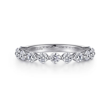 Devinne - 14K White Gold Single Prong Diamond Anniversary Band