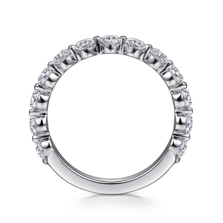 Straight Wedding Ring in 14k White Gold with Round Natural Diamond at Gabriel & Co. - Shot 2