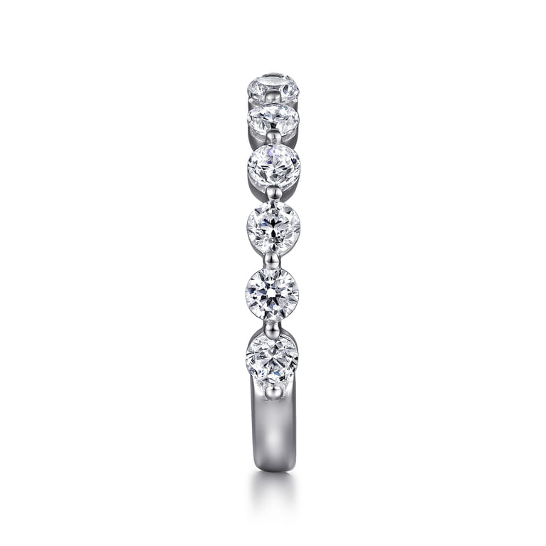 Straight Wedding Ring in 14k White Gold with Round Natural Diamond at Gabriel & Co. - Shot 4