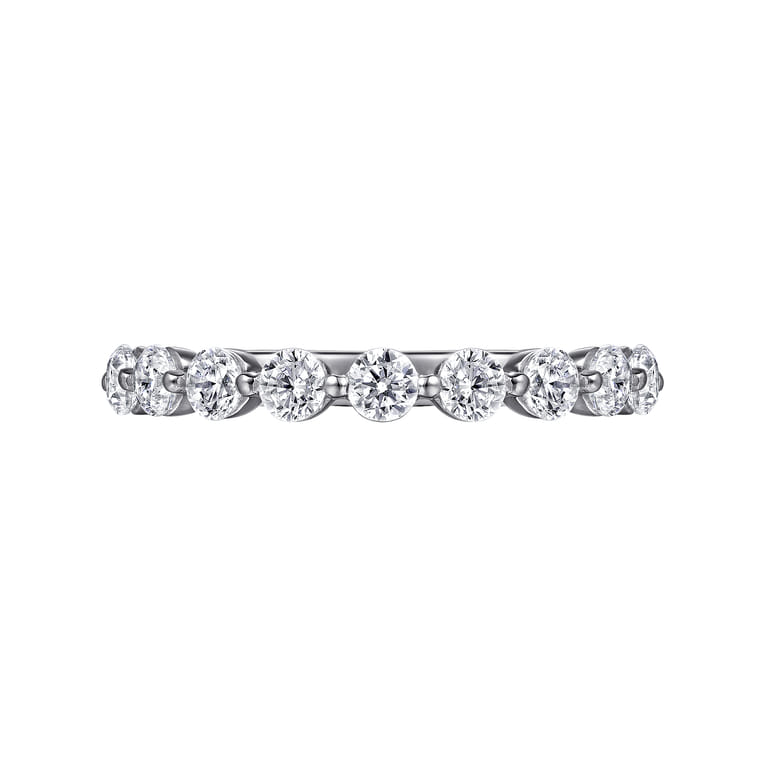 Straight Wedding Ring in 14k White Gold with Round Natural Diamond at Gabriel & Co. - Shot 6