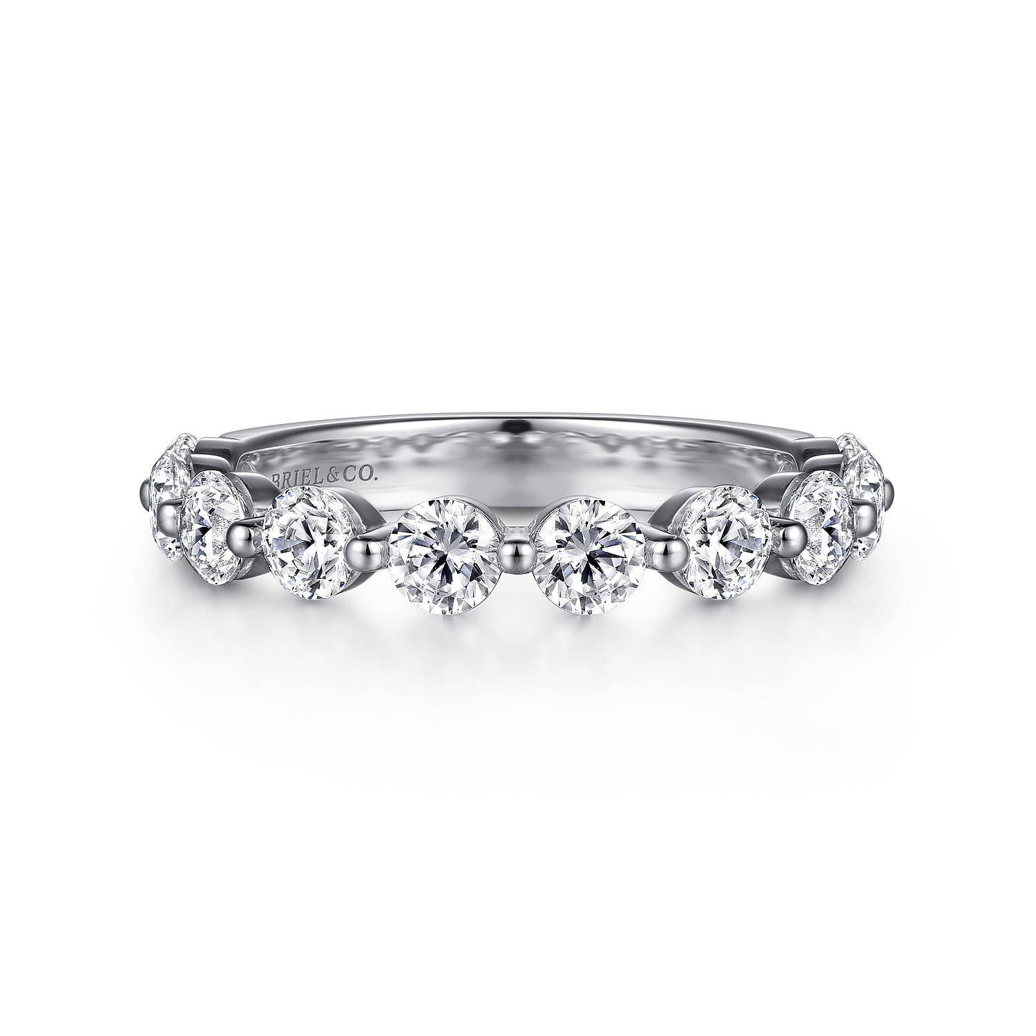 Devinne - 14K White Gold Single Prong Diamond Anniversary Band
