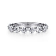 Devinne - 14K White Gold Single Prong Diamond Anniversary Band