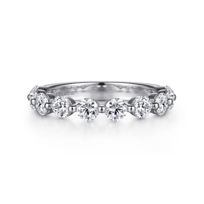 Devinne - 14K White Gold Single Prong Diamond Anniversary Band