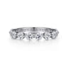 Straight Wedding Ring in 14k White Gold with Round Natural Diamond at Gabriel & Co.
