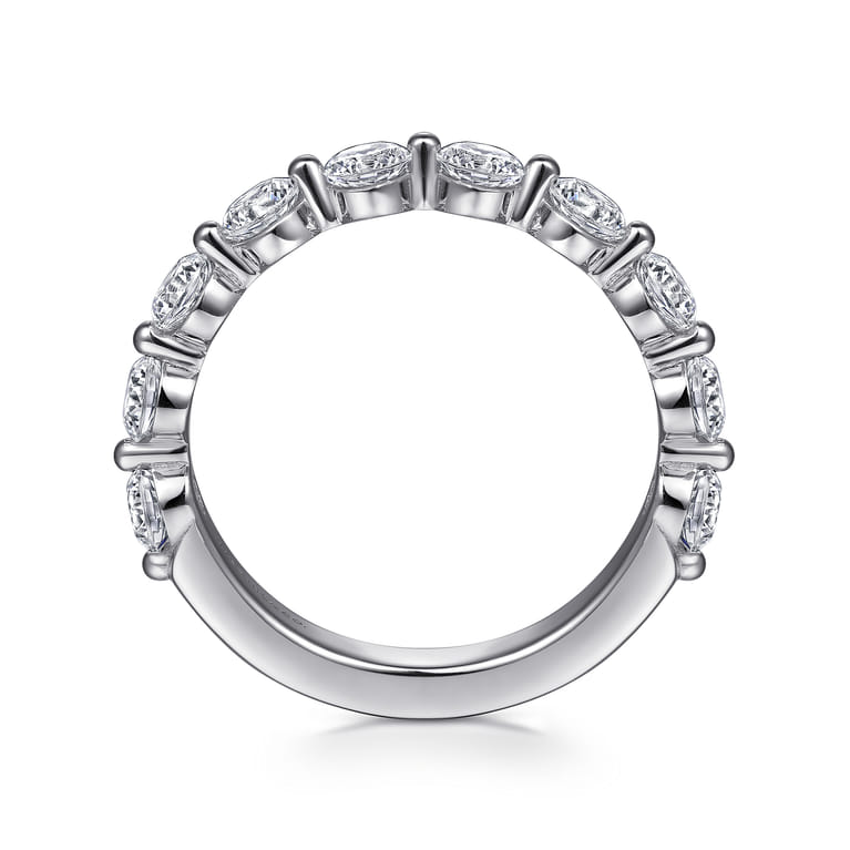 Straight Wedding Ring in 14k White Gold with Round Natural Diamond at Gabriel & Co. - Shot 2
