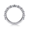 Straight Wedding Ring in 14k White Gold with Round Natural Diamond at Gabriel & Co.