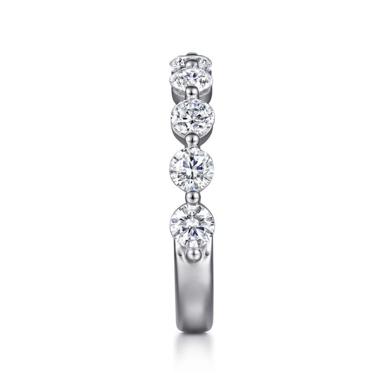 Straight Wedding Ring in 14k White Gold with Round Natural Diamond at Gabriel & Co. - Shot 4