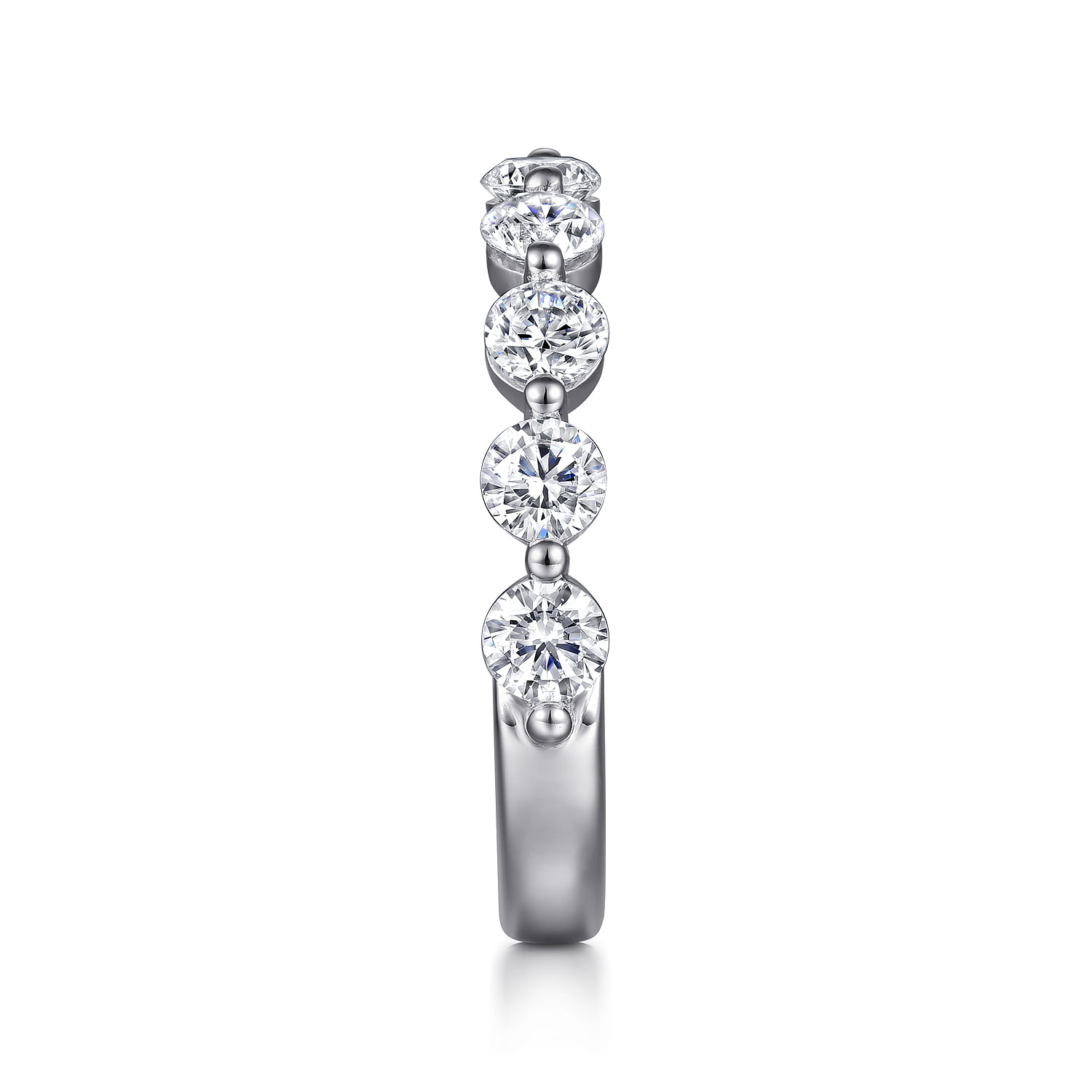 Devinne - 14K White Gold Single Prong Diamond Anniversary Band