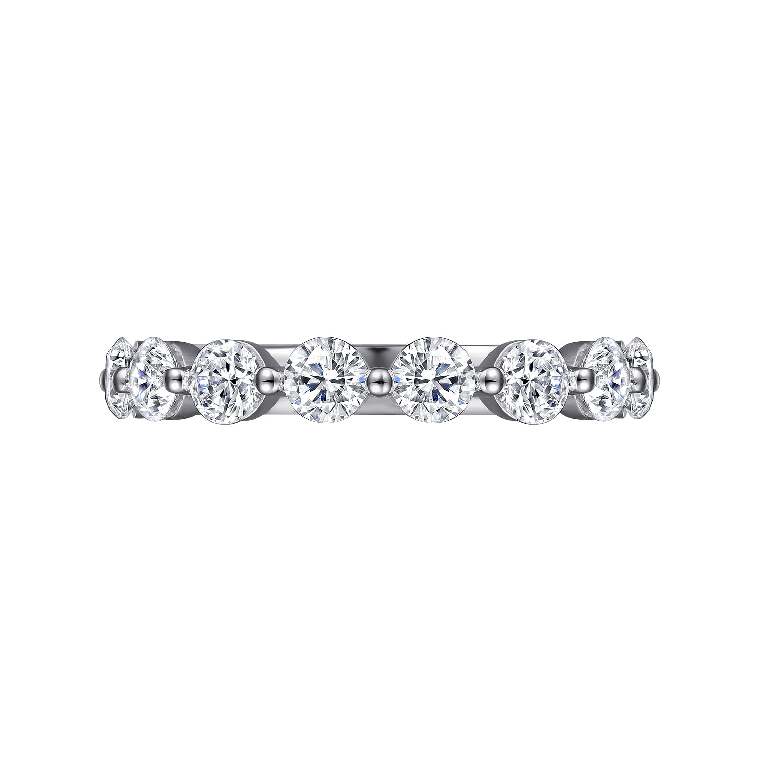 Devinne - 14K White Gold Single Prong Diamond Anniversary Band