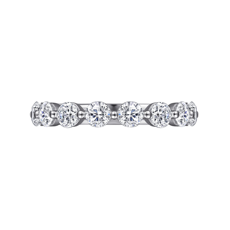 Straight Wedding Ring in 14k White Gold with Round Natural Diamond at Gabriel & Co. - Shot 5