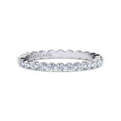 14K White Gold Single Prong Diamond Eternity Band