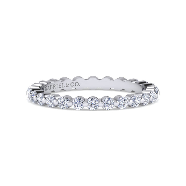 Eternity Band Wedding Ring in 14k White Gold with Round Natural Diamond at Gabriel & Co. - Shot 1