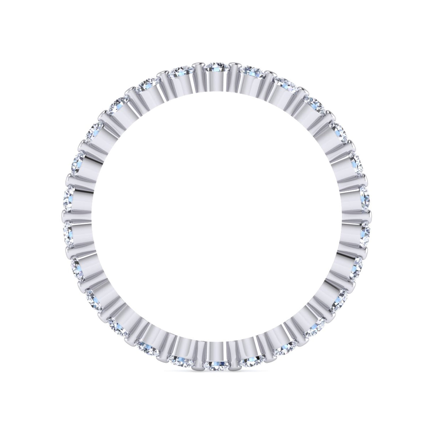 Eternity Band Wedding Ring in 14k White Gold with Round Natural Diamond at Gabriel & Co. - Shot 2