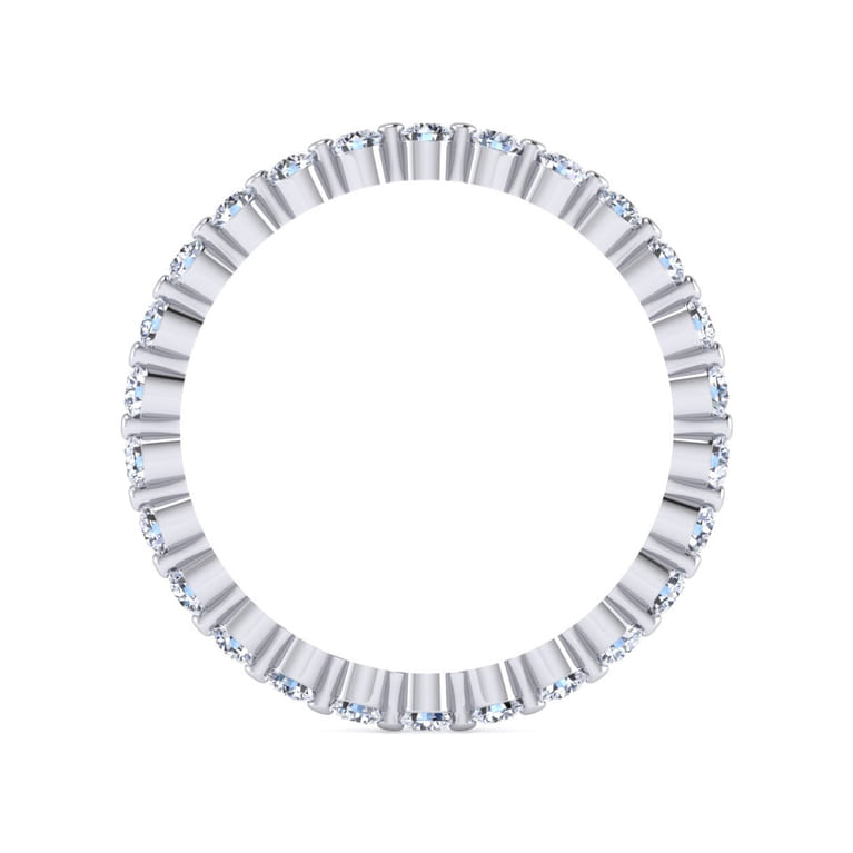 Eternity Band Wedding Ring in 14k White Gold with Round Natural Diamond at Gabriel & Co. - Shot 2