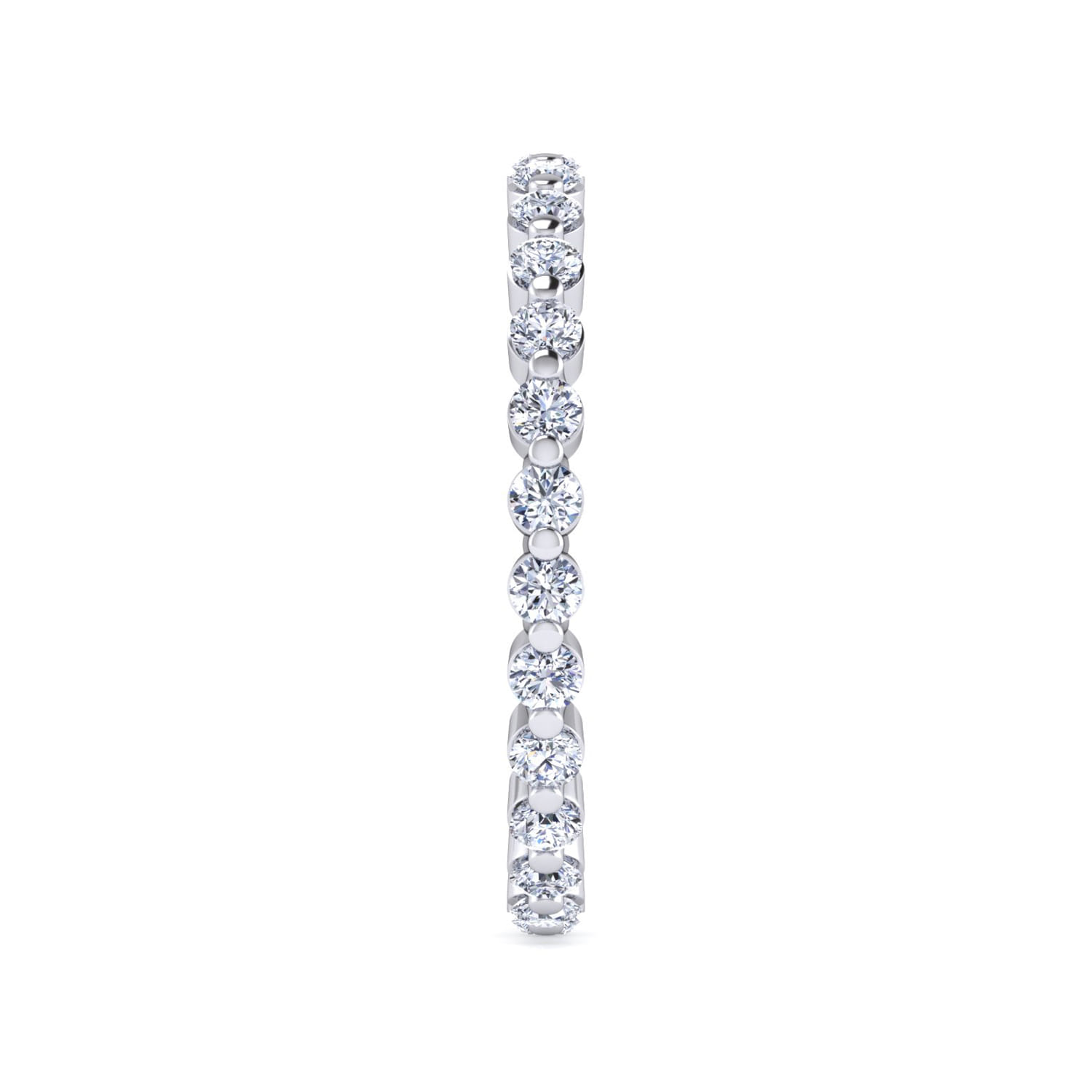 Eternity Band Wedding Ring in 14k White Gold with Round Natural Diamond at Gabriel & Co. - Shot 4