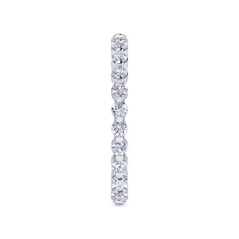 Eternity Band Wedding Ring in 14k White Gold with Round Natural Diamond at Gabriel & Co. - Shot 4