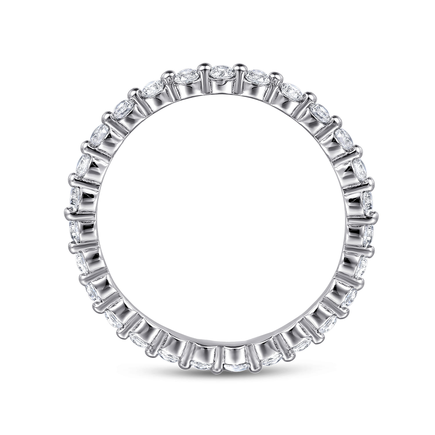 Eternity Band Wedding Ring in 14k White Gold with Round Natural Diamond at Gabriel & Co. - Shot 2