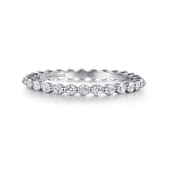 Devinne - 14K White Gold Single Prong Diamond Eternity Band