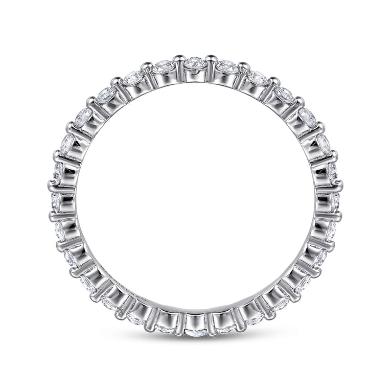 Eternity Band Wedding Ring in 14k White Gold with Round Natural Diamond at Gabriel & Co. - Shot 2