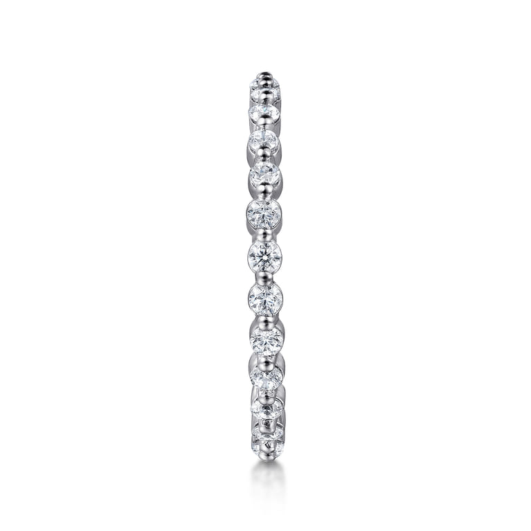 Eternity Band Wedding Ring in 14k White Gold with Round Natural Diamond at Gabriel & Co. - Shot 4
