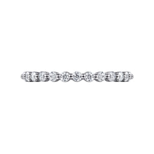 Devinne - 14K White Gold Single Prong Diamond Eternity Band