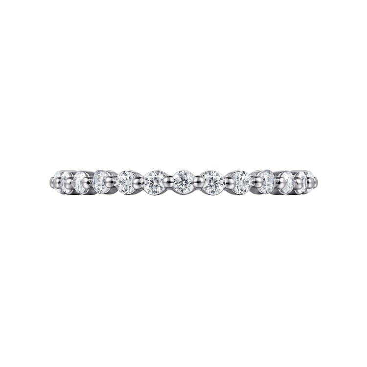 Devinne - 14K White Gold Single Prong Diamond Eternity Band