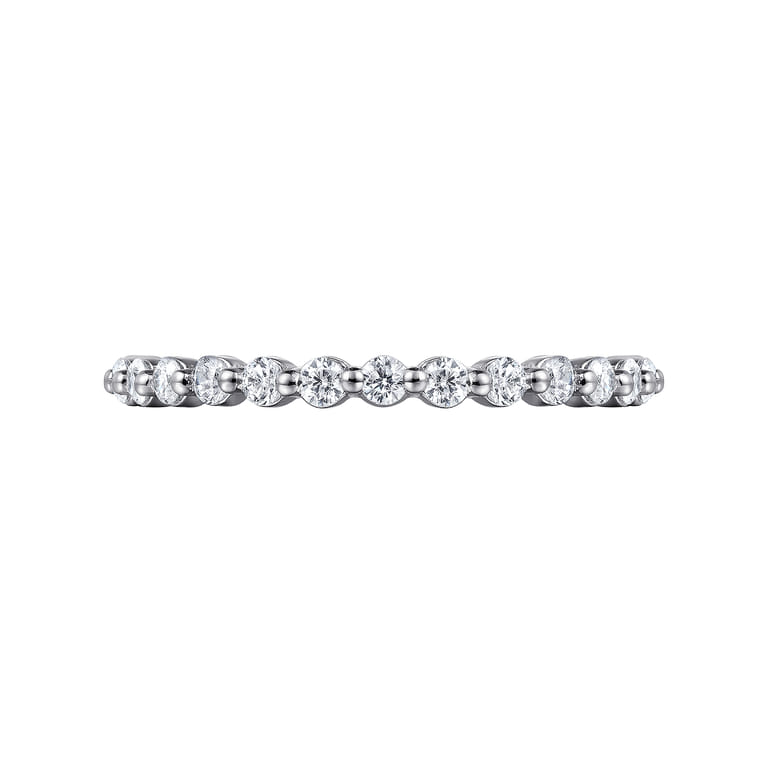 Eternity Band Wedding Ring in 14k White Gold with Round Natural Diamond at Gabriel & Co. - Shot 5