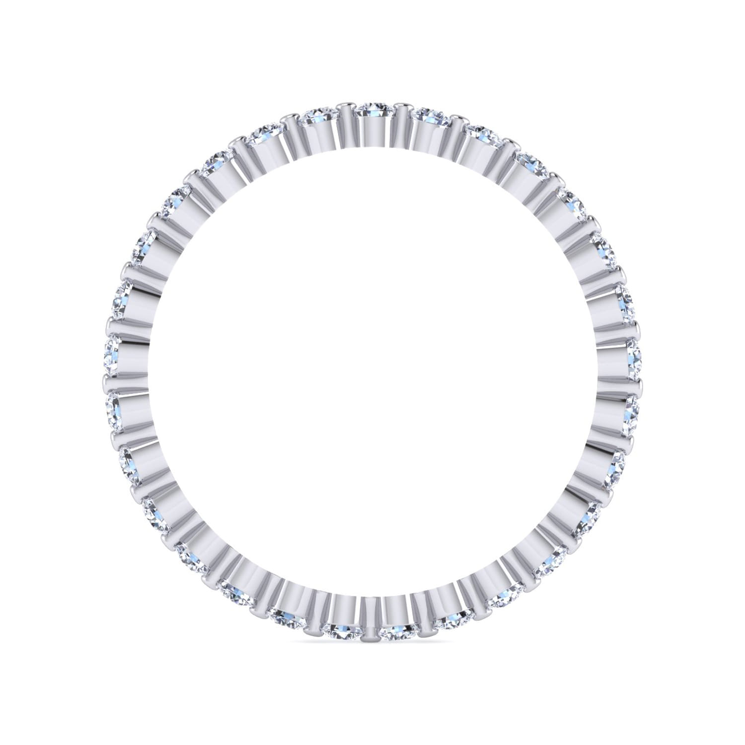 Eternity Band Wedding Ring in 14k White Gold with Round Natural Diamond at Gabriel & Co. - Shot 2