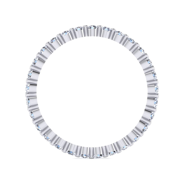 Eternity Band Wedding Ring in 14k White Gold with Round Natural Diamond at Gabriel & Co. - Shot 2