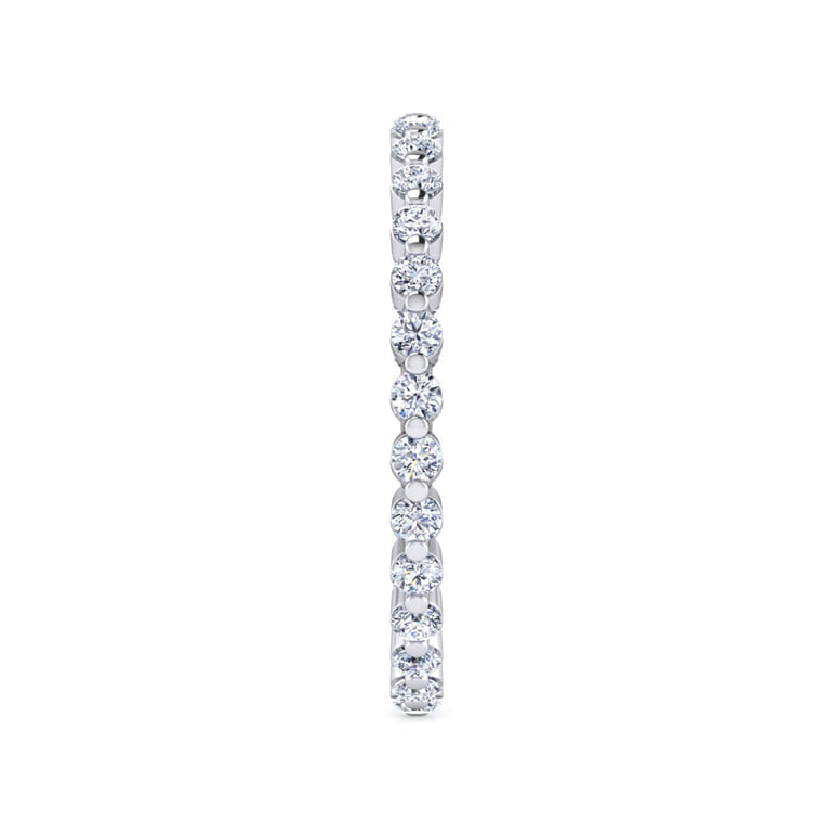 Eternity Band Wedding Ring in 14k White Gold with Round Natural Diamond at Gabriel & Co. - Shot 4