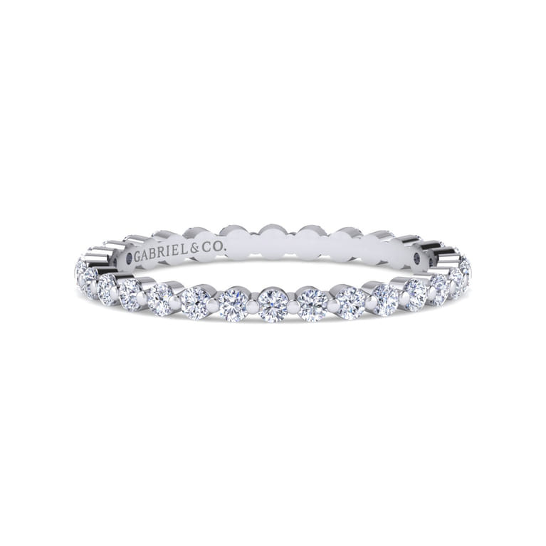 Eternity Band Wedding Ring in 14k White Gold with Round Natural Diamond at Gabriel & Co. - Shot 1