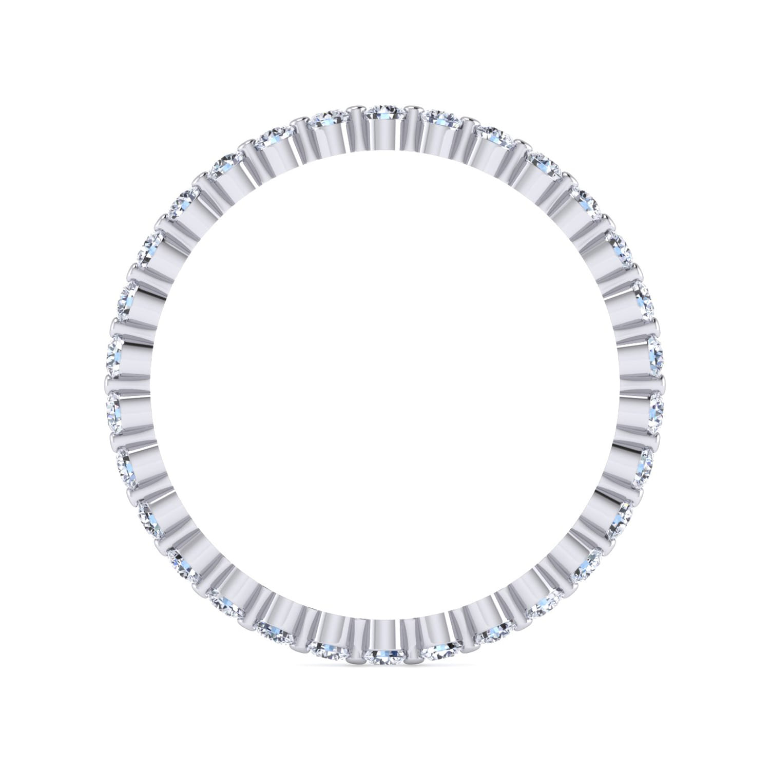 Eternity Band Wedding Ring in 14k White Gold with Round Natural Diamond at Gabriel & Co. - Shot 2