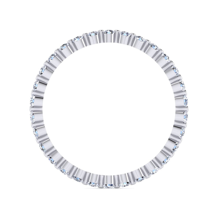 Eternity Band Wedding Ring in 14k White Gold with Round Natural Diamond at Gabriel & Co. - Shot 2