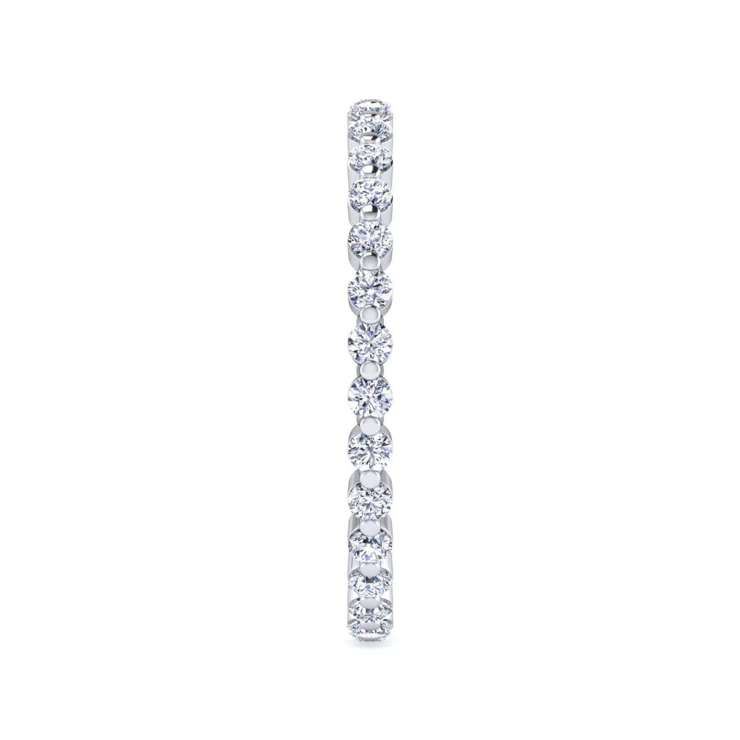 Eternity Band Wedding Ring in 14k White Gold with Round Natural Diamond at Gabriel & Co. - Shot 4