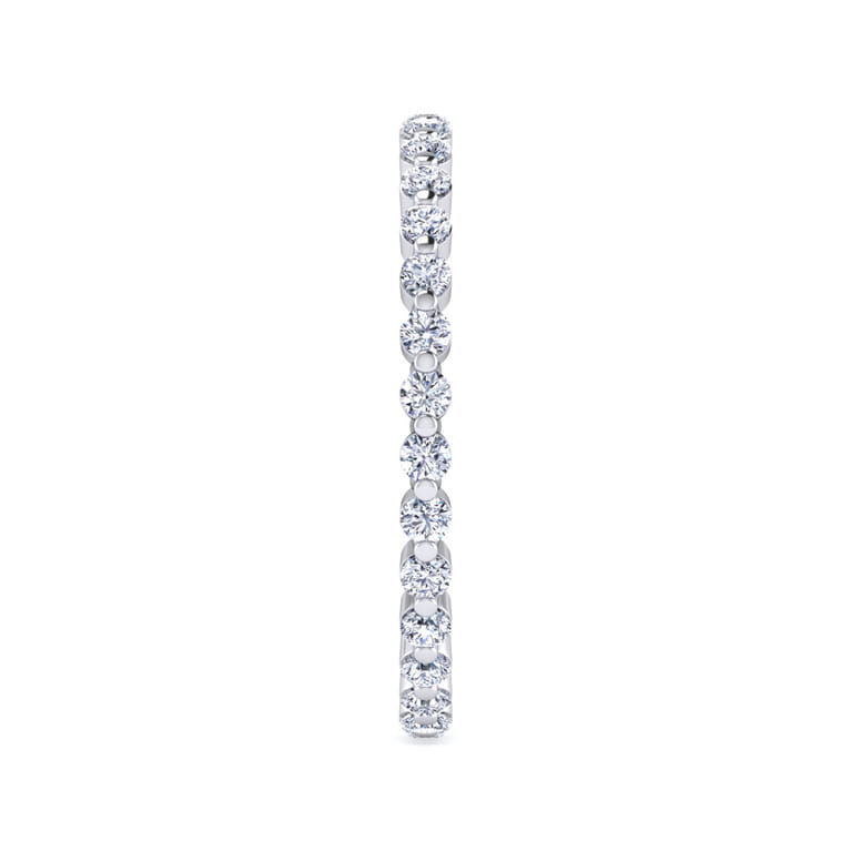 Eternity Band Wedding Ring in 14k White Gold with Round Natural Diamond at Gabriel & Co. - Shot 4