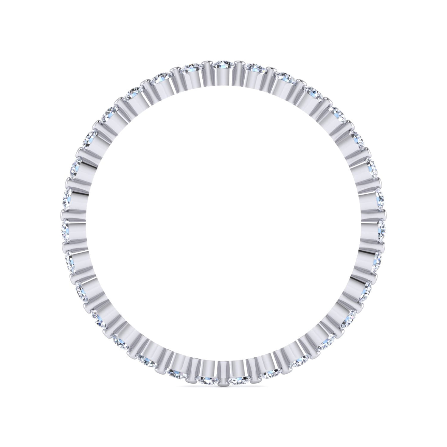 Eternity Band Wedding Ring in 14k White Gold with Round Natural Diamond at Gabriel & Co. - Shot 2