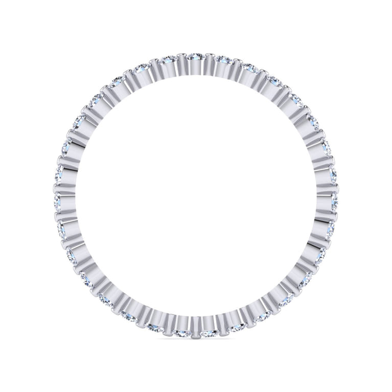 Eternity Band Wedding Ring in 14k White Gold with Round Natural Diamond at Gabriel & Co. - Shot 2