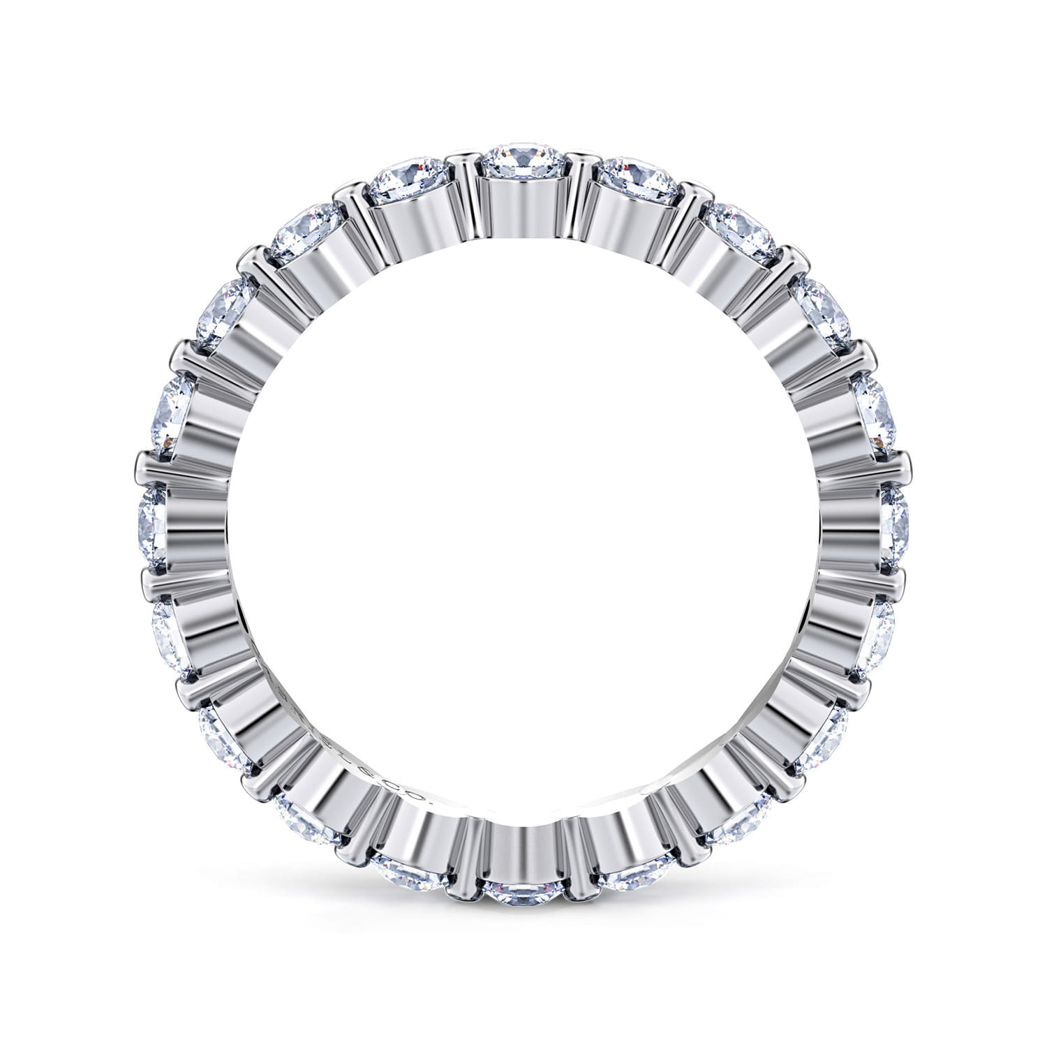 Eternity Band Wedding Ring in 14k White Gold with Round Natural Diamond at Gabriel & Co. - Shot 2