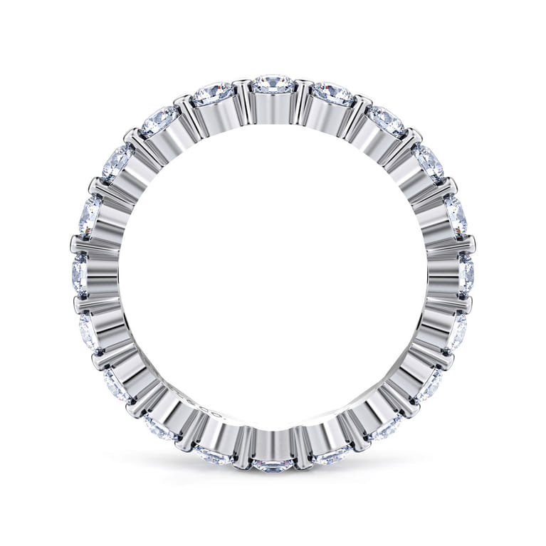 Eternity Band Wedding Ring in 14k White Gold with Round Natural Diamond at Gabriel & Co. - Shot 2