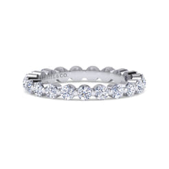 Devinne - 14K White Gold Single Prong Diamond Eternity Band
