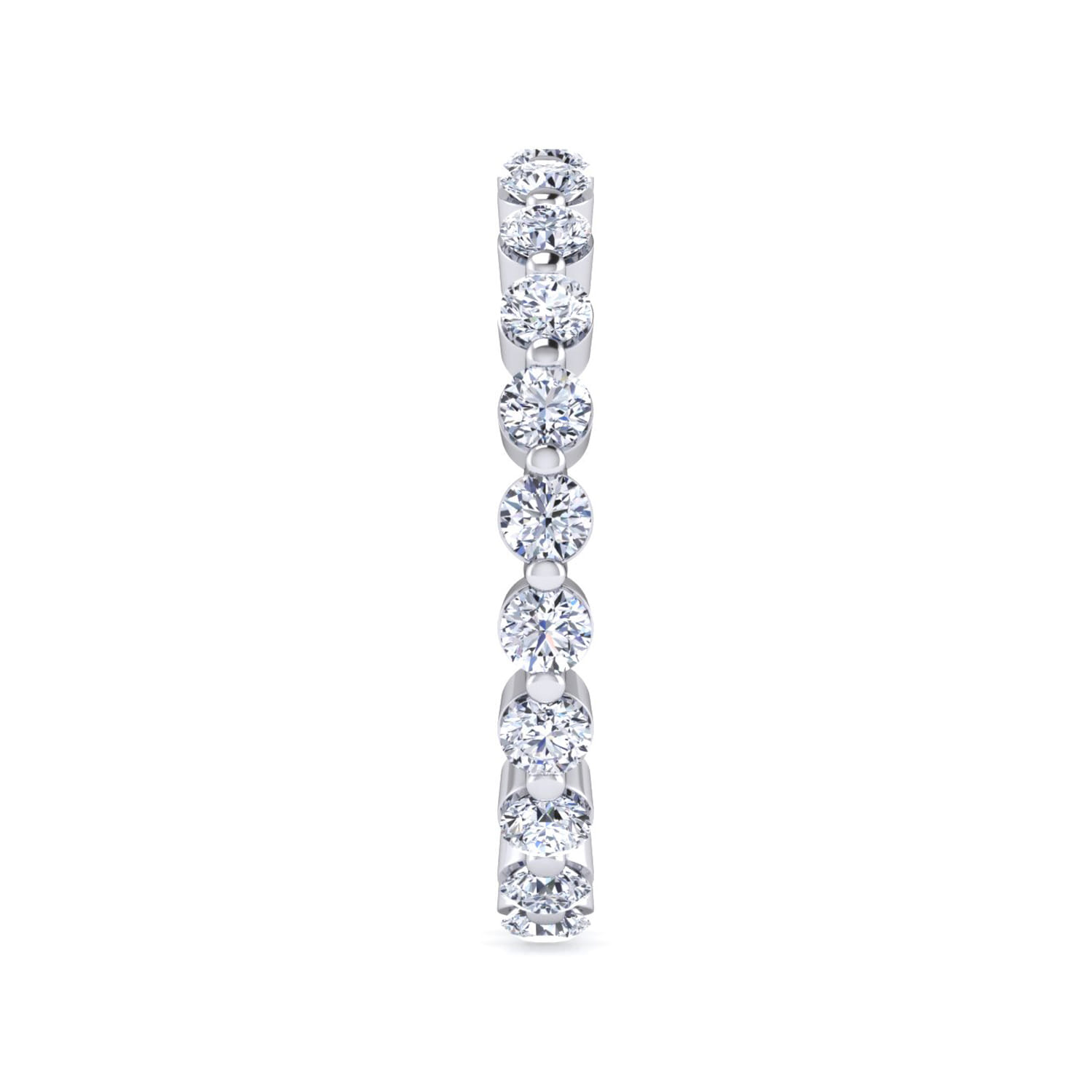 Eternity Band Wedding Ring in 14k White Gold with Round Natural Diamond at Gabriel & Co. - Shot 3